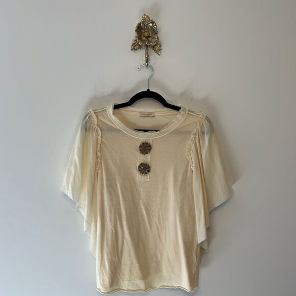 Erika Cavallini Flutter Sleeve Top - Picture 1 of 7